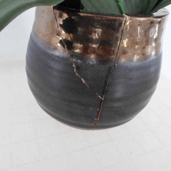 Fuchsia Fabric Orchid Floral Arrangement - Picture 3 of 4